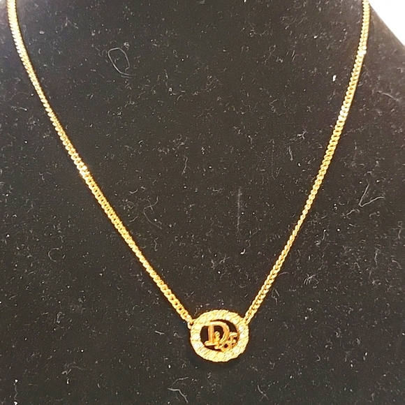 Dior Gold Necklace with Logo Pendant - Picture 1 of 9